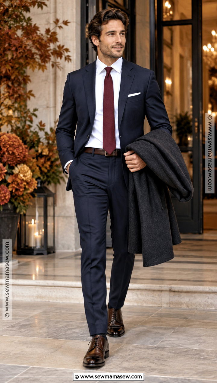 Navy Wool Suit Fall Cocktail Attire - 15 mens fall cocktail attire ideas