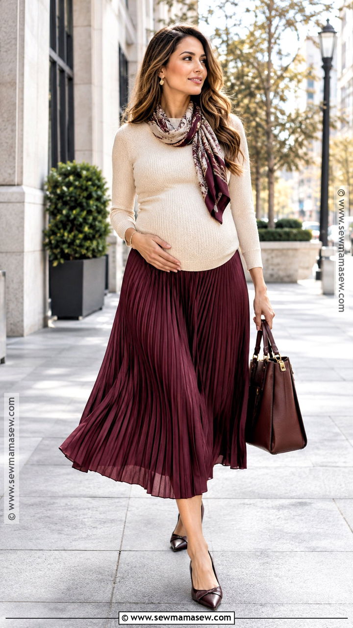 Navy Wrap Dress And Trench Coat Outfit - 20 Fall Pregnancy Outfits Work