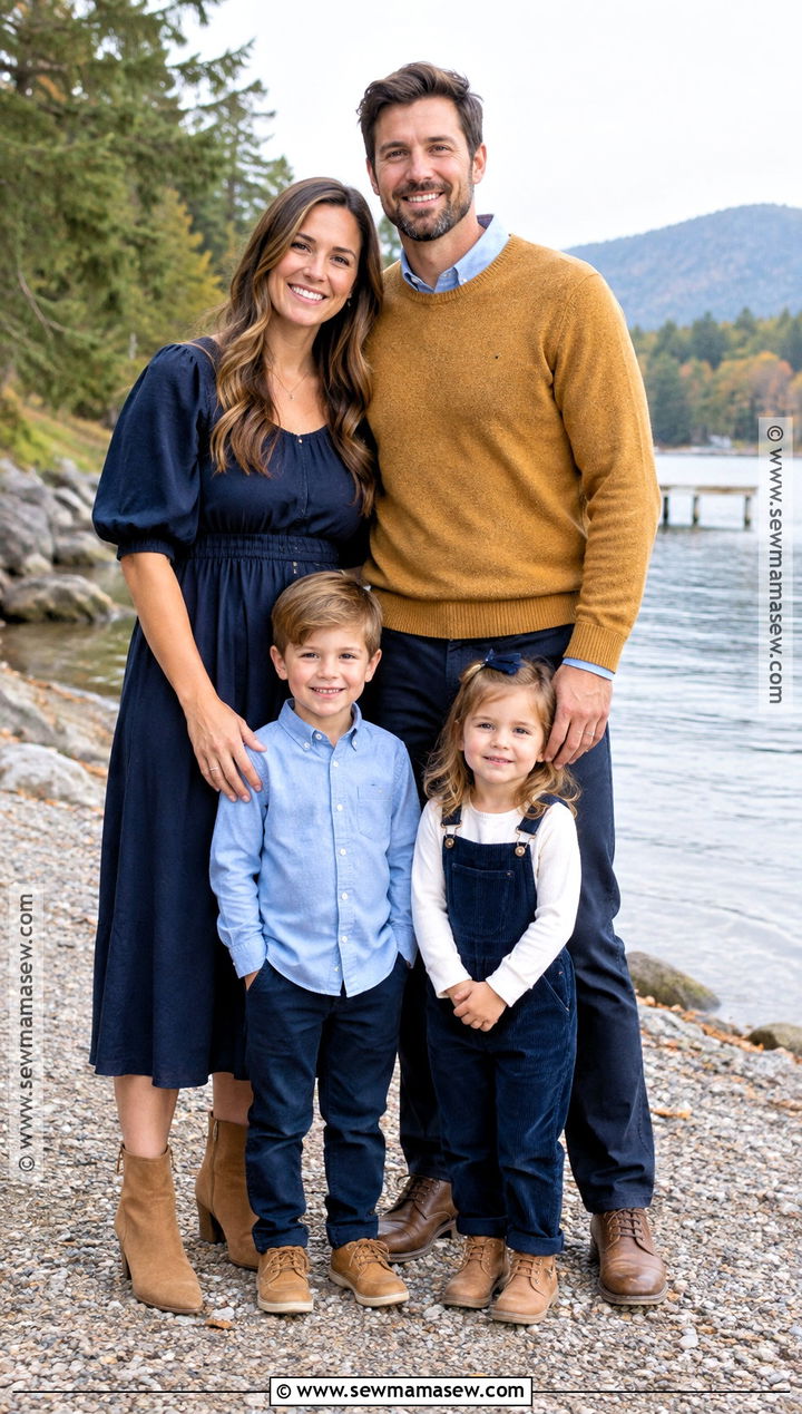 Navy and Mustard Family Picture Outfit - 15 family picture outfits september