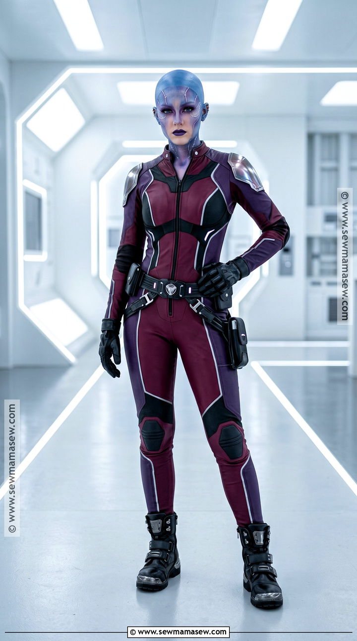 Nebula Costume With Blue Makeup - 30 Superhero Halloween Costumes for Women