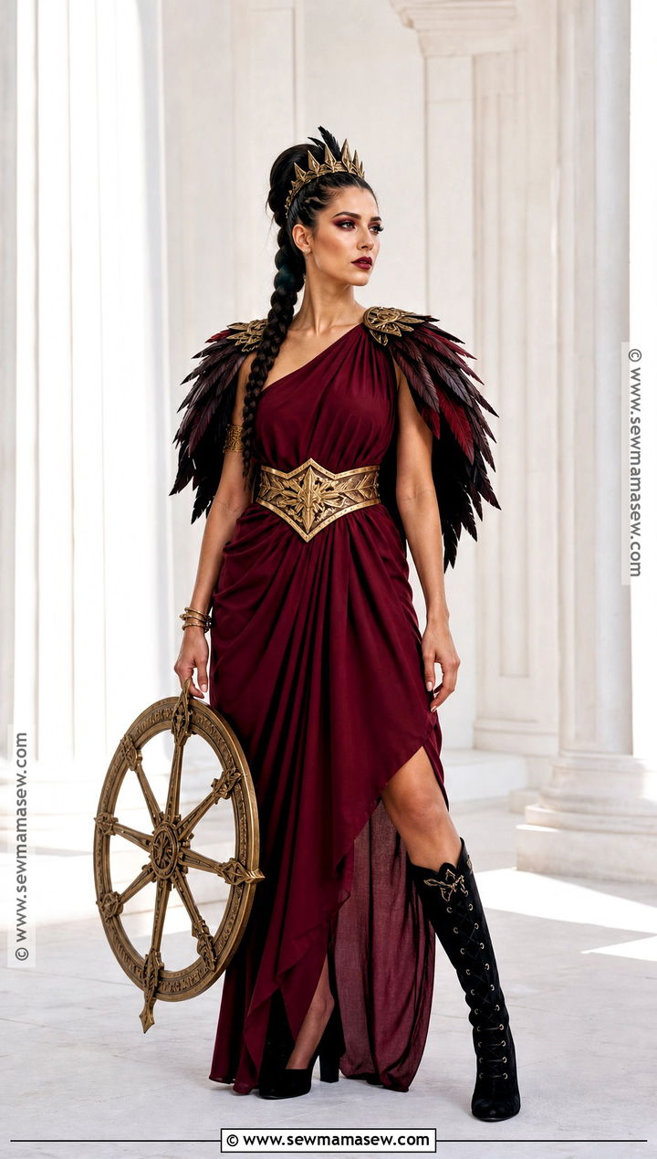 Nemesis Greek Goddess Costume With Feather Cape - 30 greek godesses costume halloween ideas