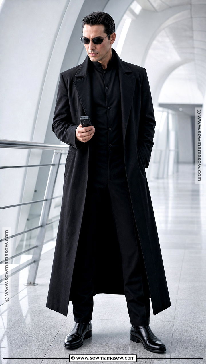 Neo Costume With Long Black Coat - 40 halloween costumes for men