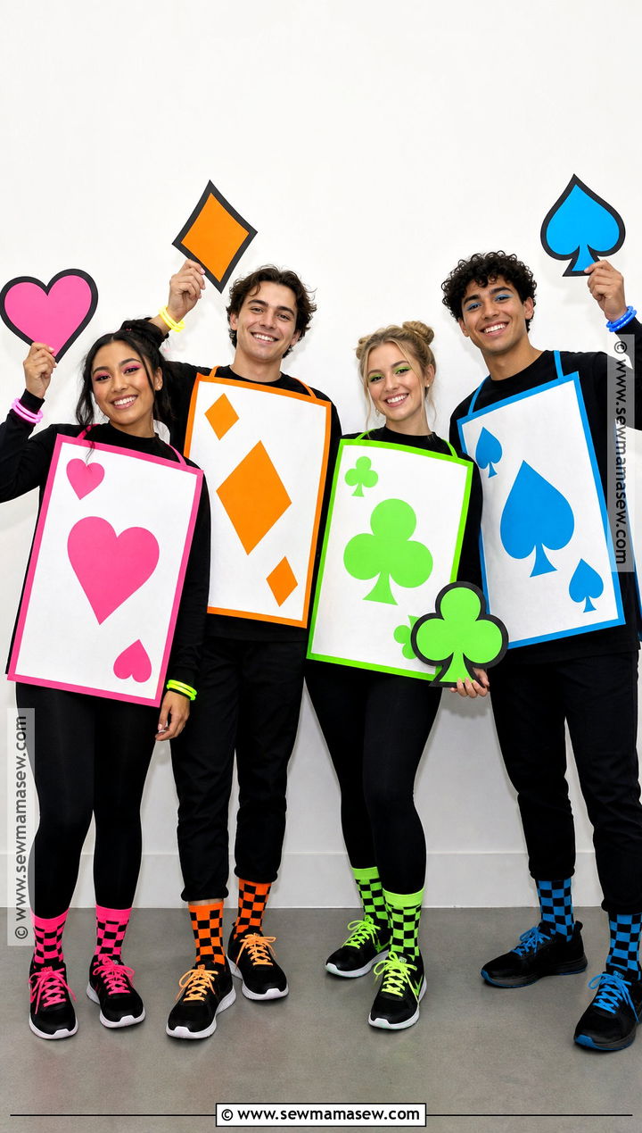 Neon Deck Of Cards Group Costume - 30 Deck Of Cards Costume Ideas