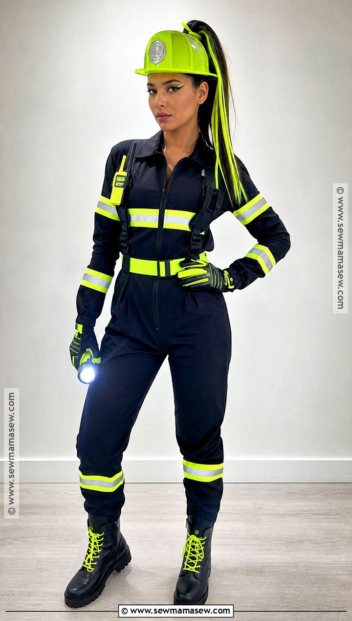 Neon Firefighter Costume - 35 firefighter costume ideas for women