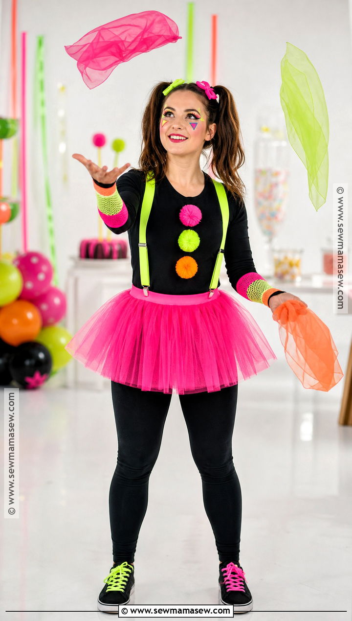 Neon Girl Clown Costume - 30 girl clown costume ideas