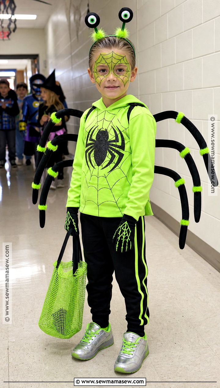 Neon Green Spider Costume - 30 spider costume ideas for kids