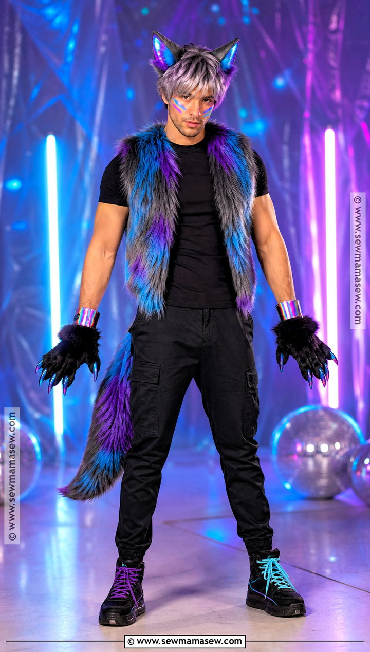 Neon Party Wolf Costume - 30 wolf costume ideas for men
