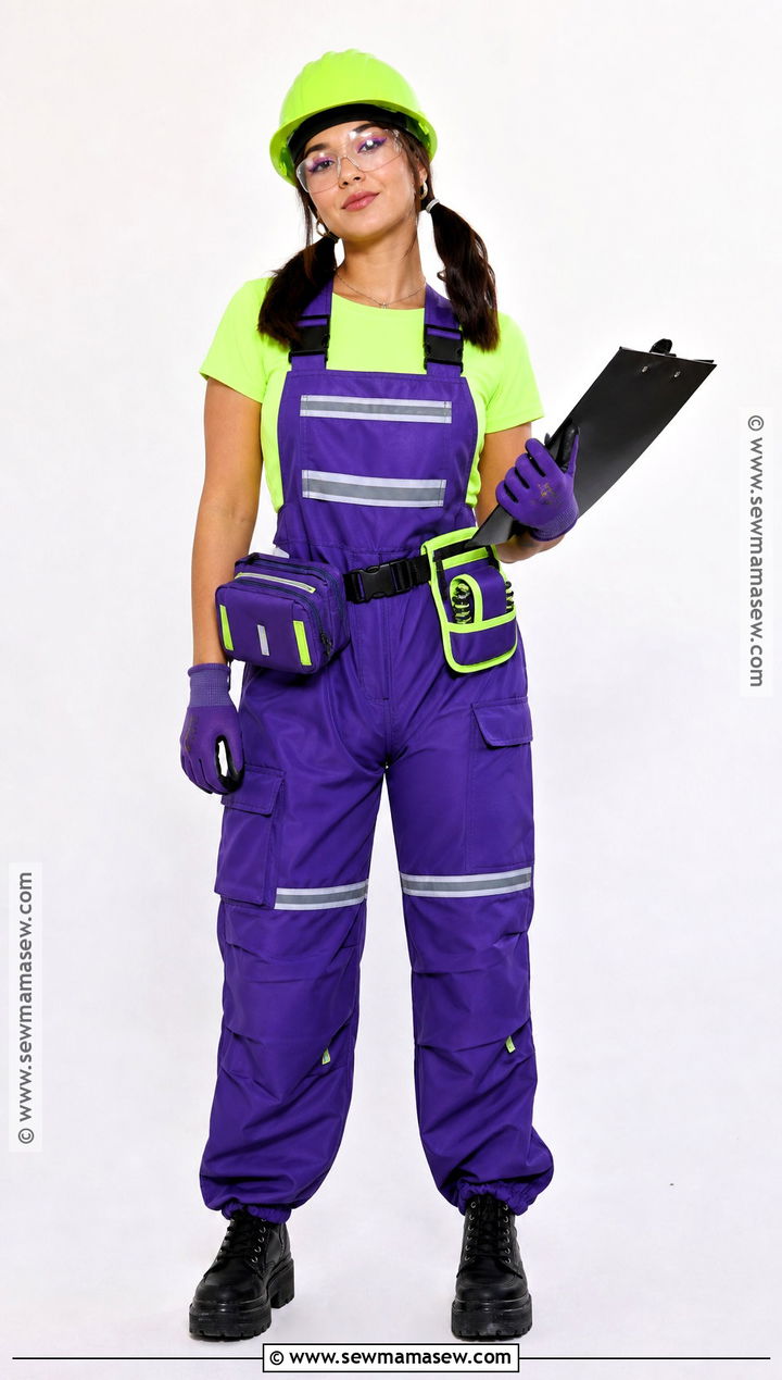 Neon Purple Overalls Construction Worker Costume - 35 neon construction worker costume ideas