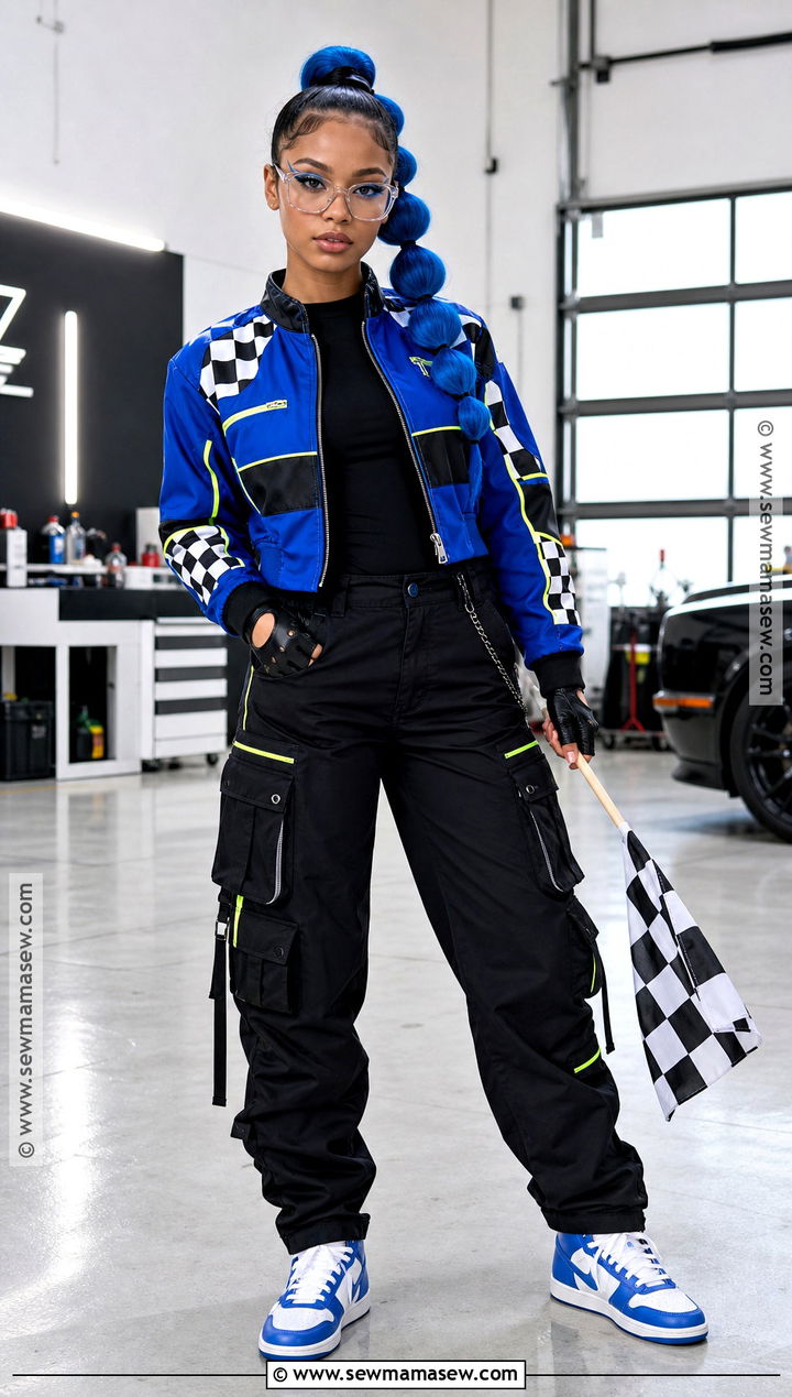 Neon Racer Costume With Blue Hair - 30 halloween costumes blue hair