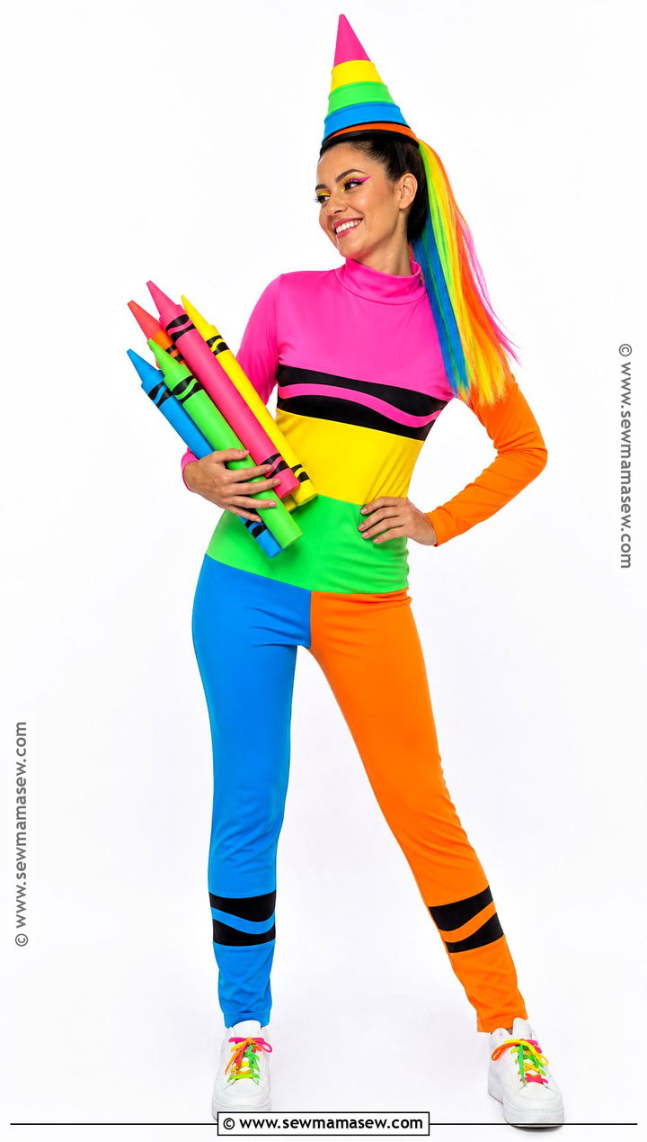 Neon Rainbow Crayon Costume - 35 crayon costume ideas