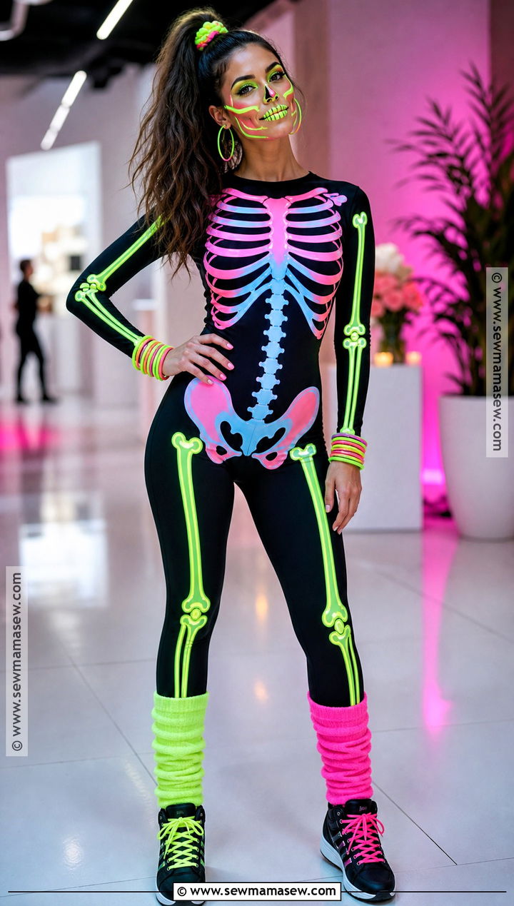 Neon Skeleton Costume - 35 Skeleton Costume Ideas for Women