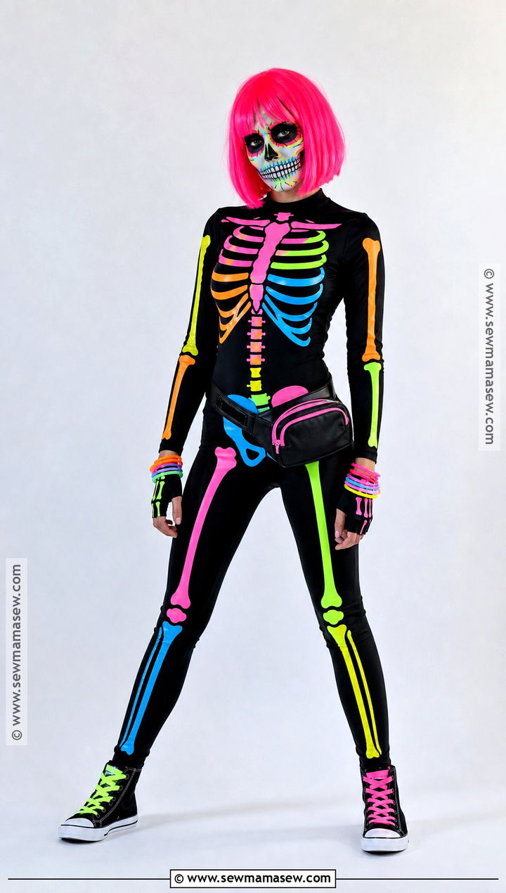 Neon Skeleton Costume - 40 skeleton costume ideas
