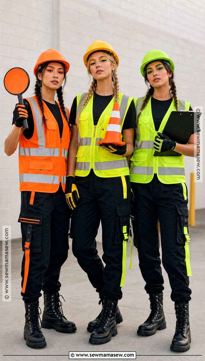 Neon Traffic Crew Trio Construction Costume - 35 neon construction worker costume ideas