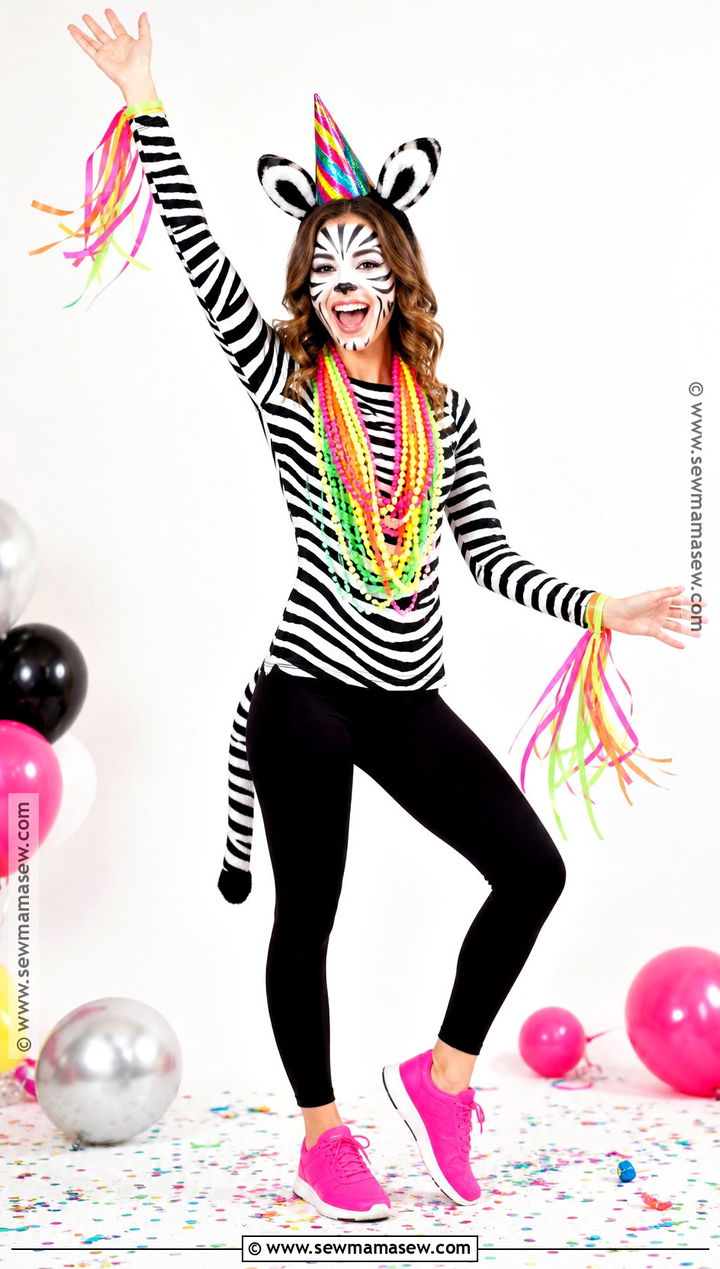 Neon Zebra Party Animal Costume - 45 party animal costume ideas