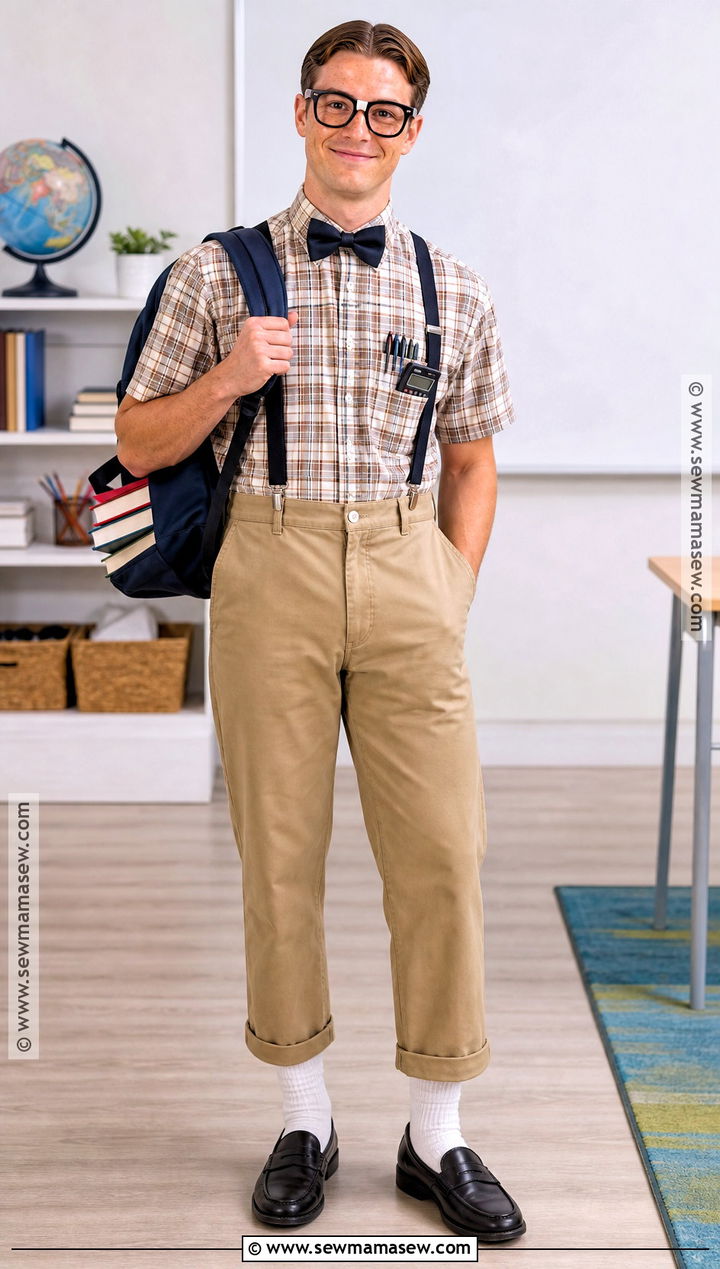 Nerd Costume With Suspenders - 35 simple halloween costumes for men