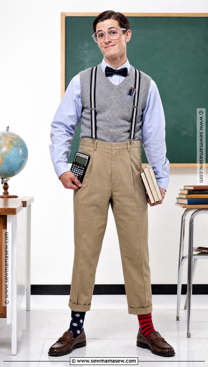Nerd Costume With Suspenders And Glasses - 40 halloween costumes last minute