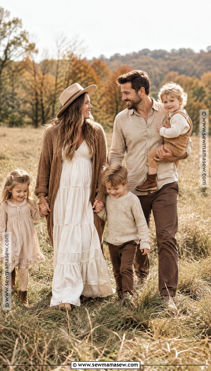 Neutral Boho Family Outfits - 15 fall family photos neutral outfits