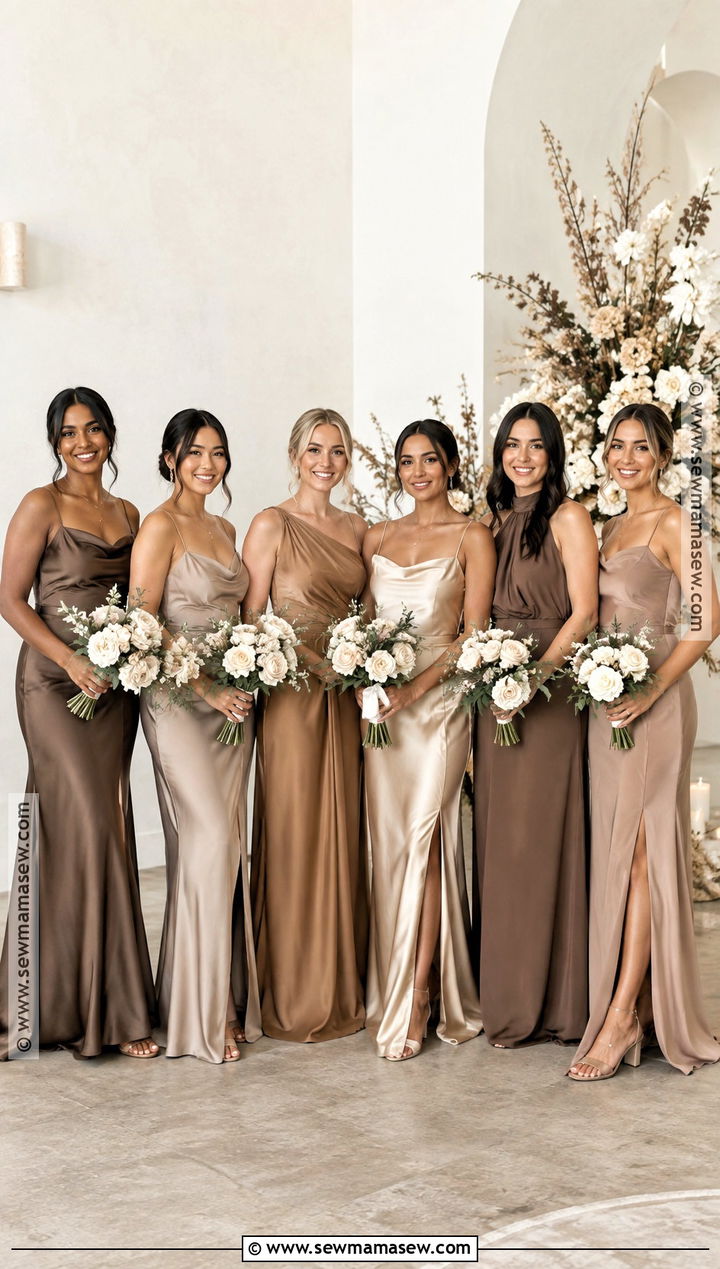 Neutral Fall Mismatch Bridesmaid Dresses - 15 Fall Mismatch Bridesmaid Dresses