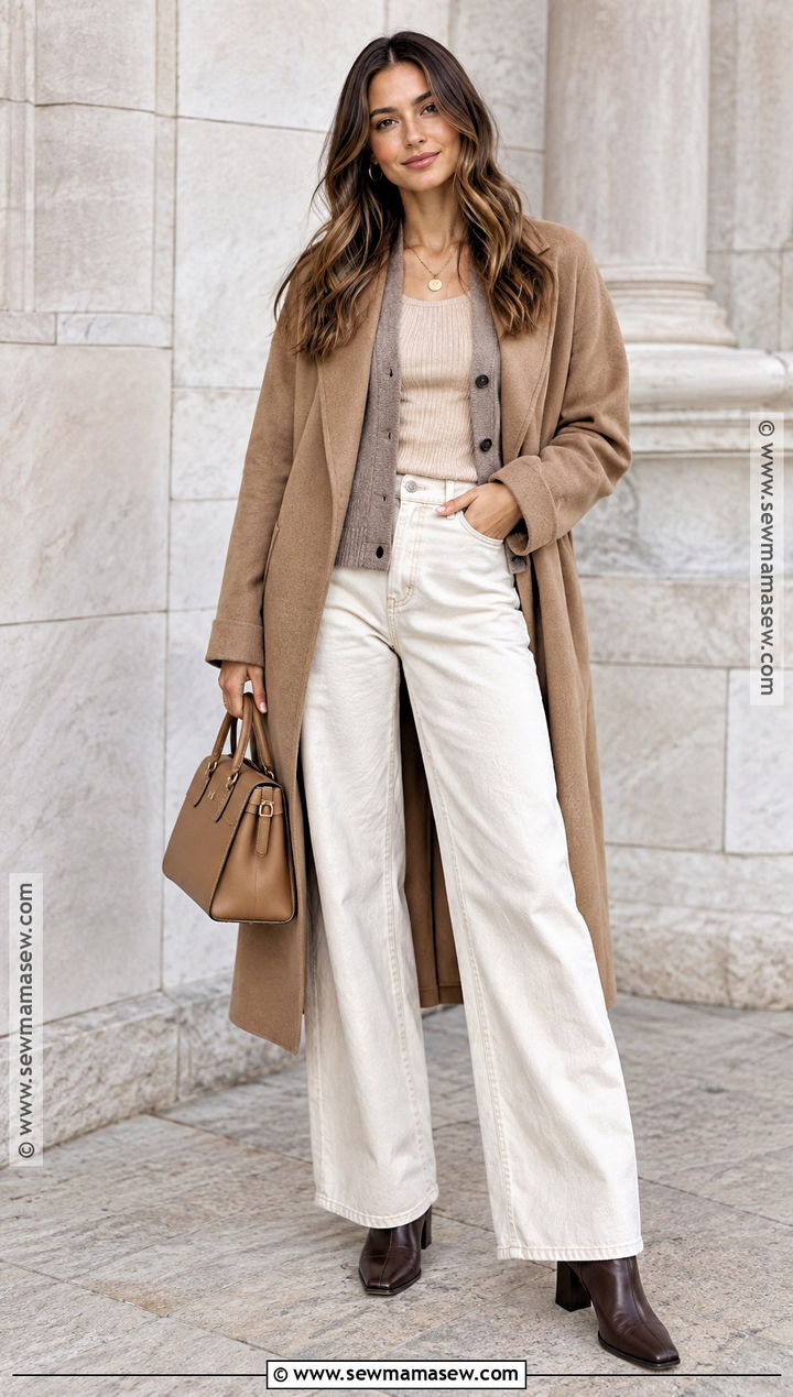 Neutral Fall Outfit With Monochrome Layers - 25 fall outfit inspo aesthetic ideas