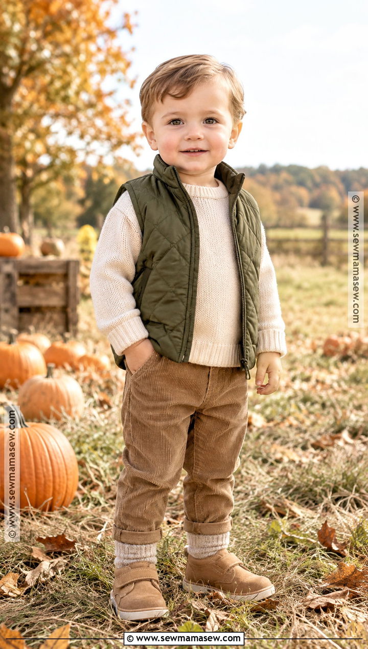 Neutral Family Photo Fall Toddler Outfit - 15 fall themed toddler clothing ideas