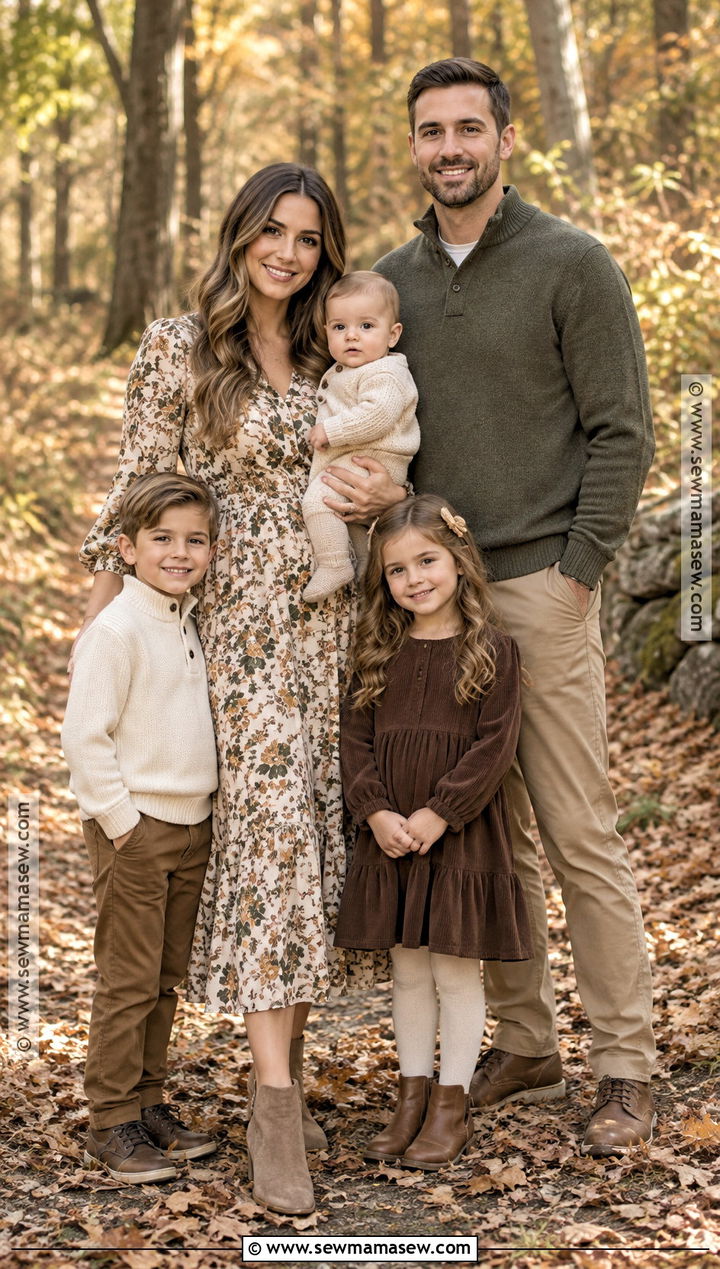 Neutral Floral Dress Family Photo Outfits - 15 family photo outfits neutral fall