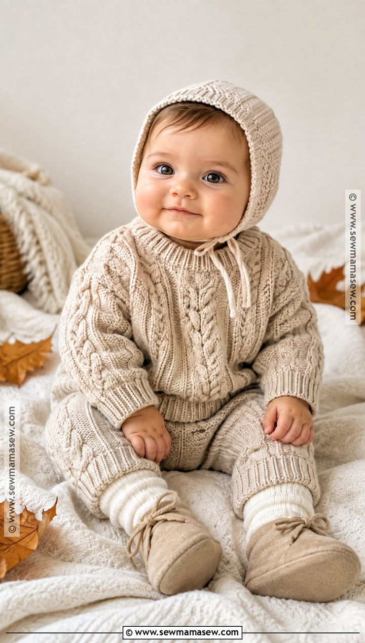Neutral Knit Baby Set - 15 autumn baby fashion set ideas