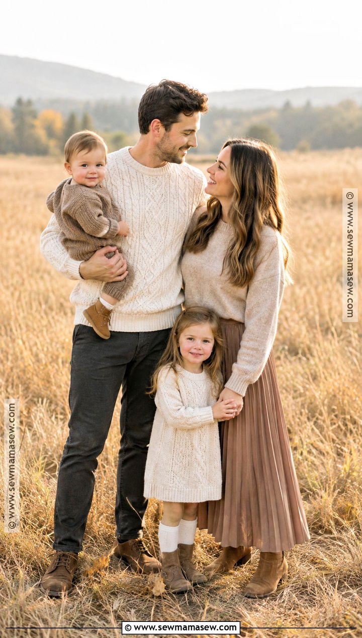 Neutral Knit Outfits For Fall Family Pictures - 15 outfit ideas for family pictures fall