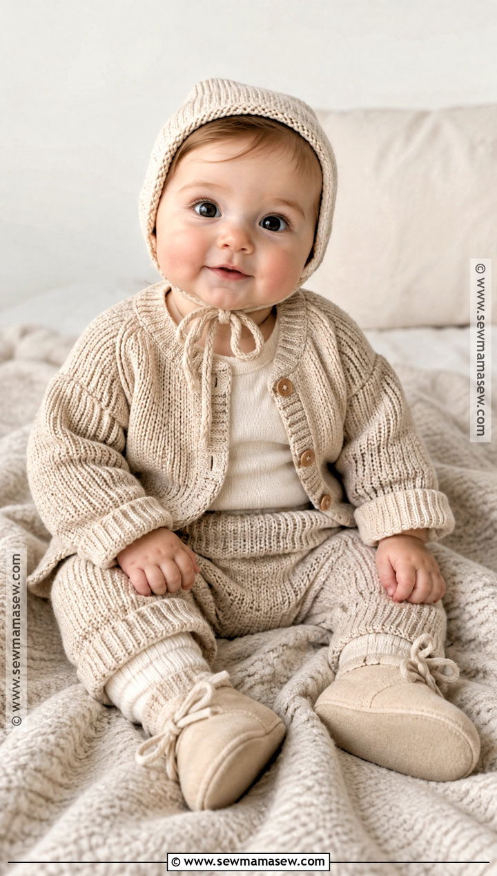 Neutral Knit Set Baby Fall Outfit - 25 baby fall outfits