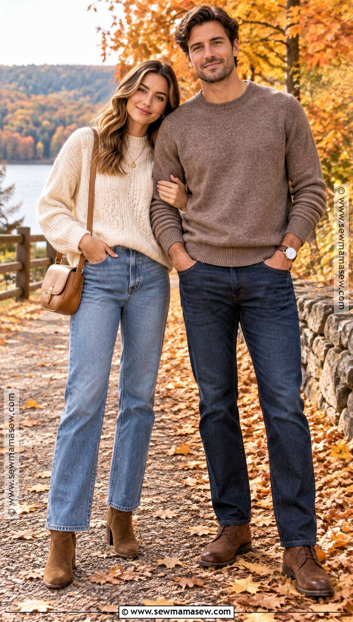 Neutral Knit Sweater Fall Couples Outfit - 15 cute fall couples outfits