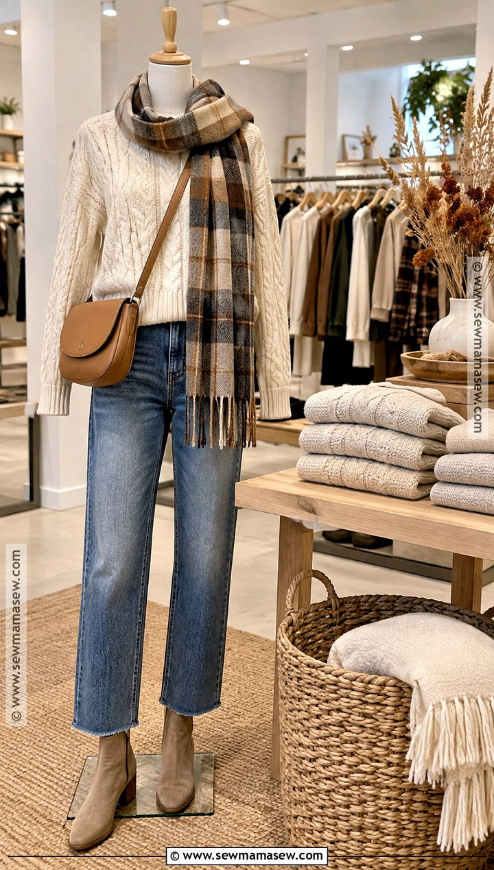 Neutral Knitwear Fall Clothing Display - 15 Cozy Fall Clothing Display Ideas