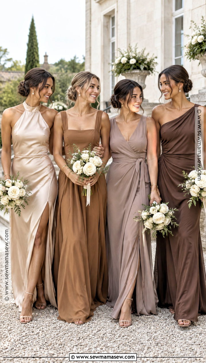 Neutral Mismatched Bridesmaid Dresses - 20 fall bridesmaid dresses mismatched