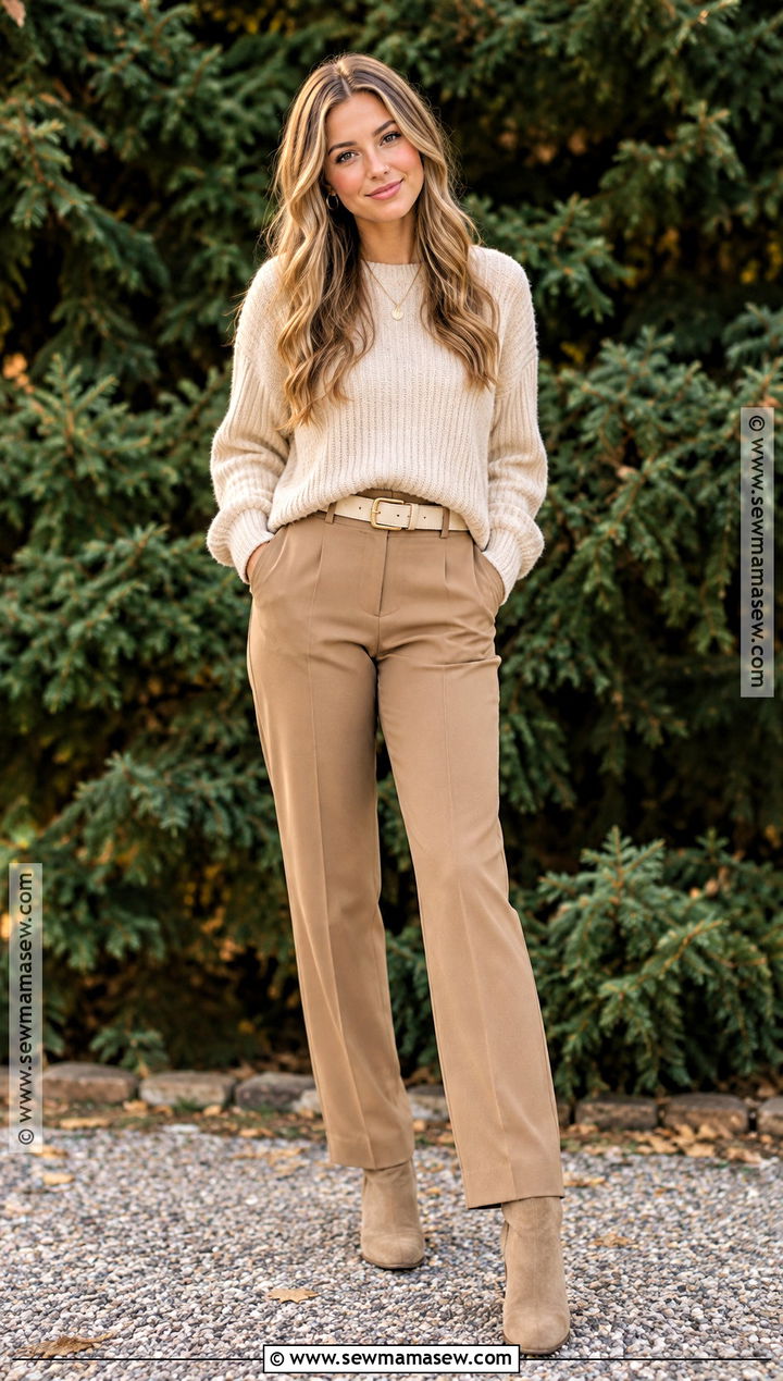 Neutral Monochrome Fall Senior Picture Outfit - 20 Fall Senior Picture Ideas Outfits
