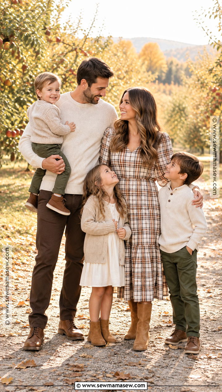Neutral Plaid And Solid Family Outfits - 15 fall family photos neutral outfits
