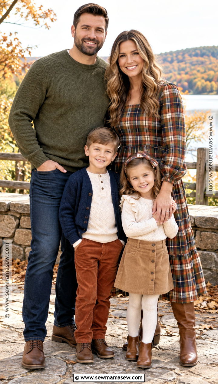 Neutral Plaid Family Outfit - 15 fall matching outfits for family