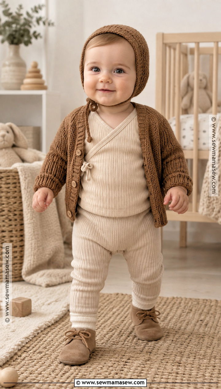 Neutral Ribbed Baby Outfit - 15 autumn themed baby clothes