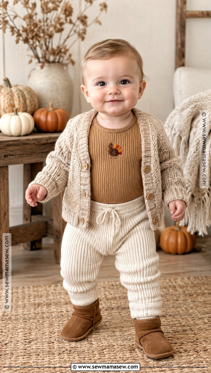 Neutral Ribbed Thanksgiving Onesie Outfit - 15 thanksgiving onesie ideas for boys