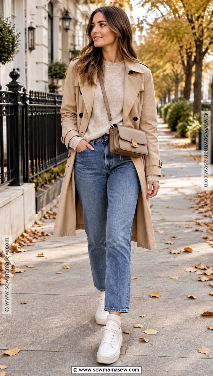 Neutral Sneakers Fall Travel Outfit - 15 Fall Travel Shoes