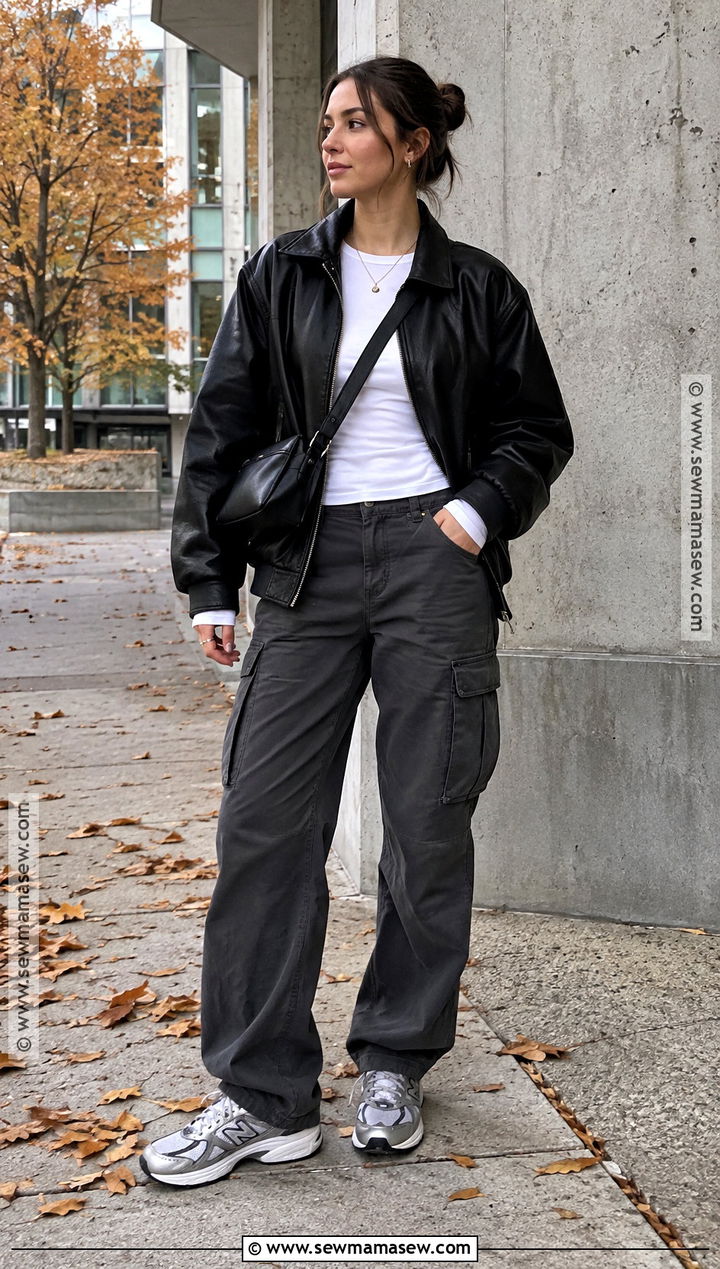 New Balance 1906R With Cargo Pants And Leather Jacket - 15 New Balance Sneakers Fall Fashion