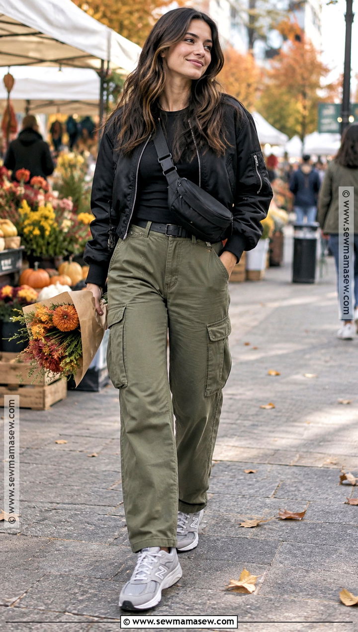 New Balance 525 With Cargo Pants And Bomber Jacket - 20 new balance 525 outfit fall ideas