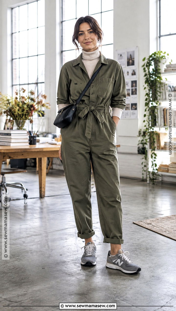 New Balance 525 With Utility Jumpsuit - 20 new balance 525 outfit fall ideas