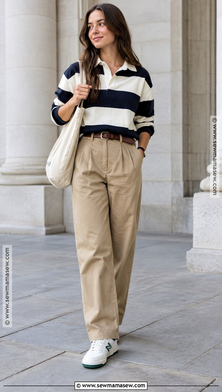 New Balance 550 Rugby Shirt And Trousers Outfit - 15 new balance sneakers fall style