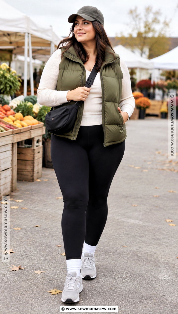 New Balance 574 With Leggings And Puffer Vest - 15 new balance 574 outfit women fall ideas