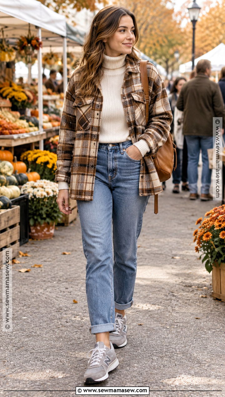New Balance 574 With Mom Jeans And Shacket - 15 new balance 574 outfit women fall ideas