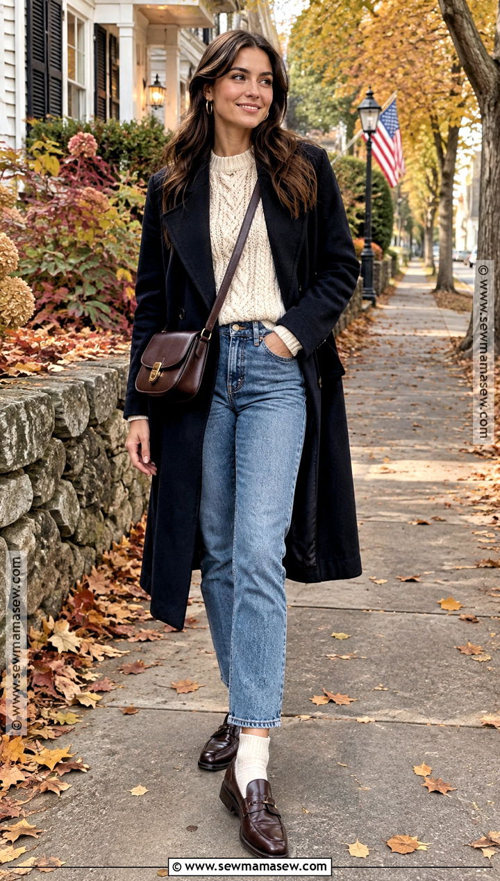New England Fall Cable Knit Sweater Outfit - 15 outfits for new england fall