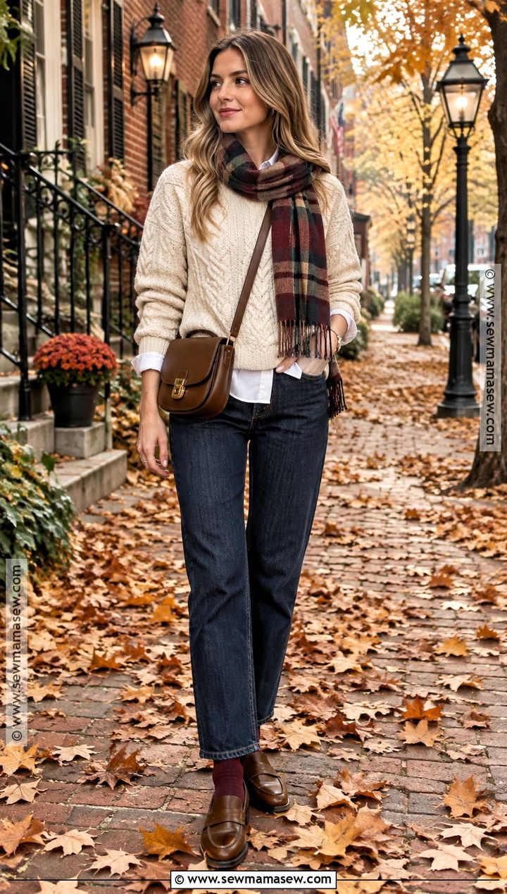 New England Fall Cable Knit Sweater Outfit - 15 new england fall clothes