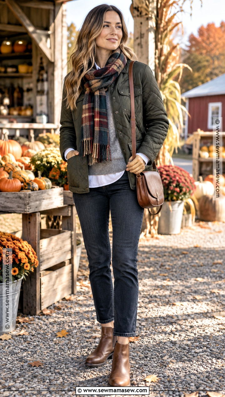 New England Fall Quilted Jacket Outfit - 15 New England Fall Outfits Casual