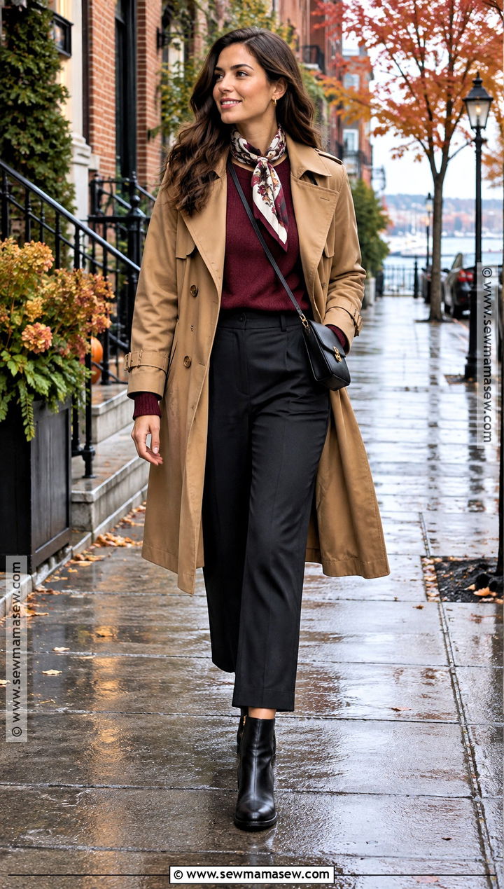 New England Fall Trench Coat Outfit - 15 outfits for new england fall