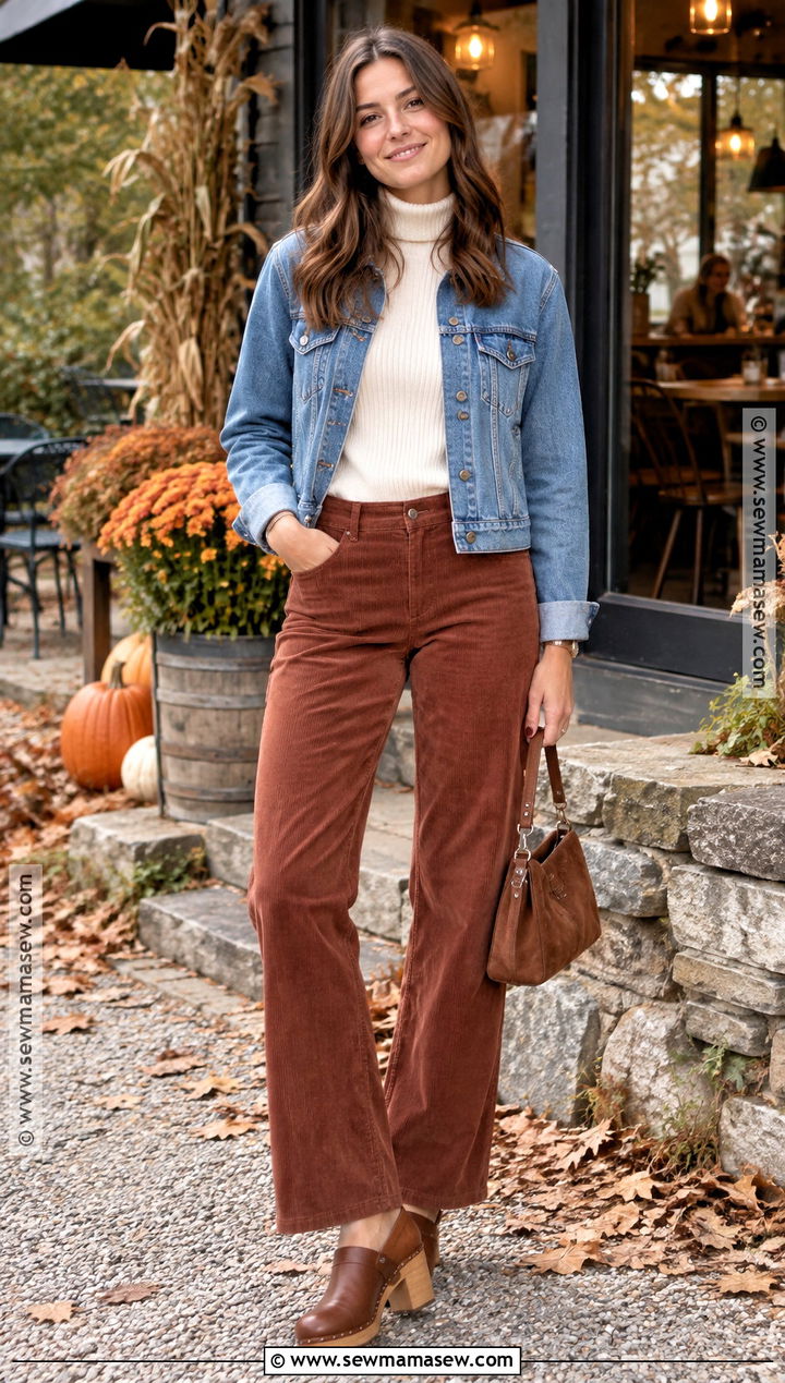 New England Fall Turtleneck And Corduroy Pants Outfit - 15 New England Fall Outfits Casual