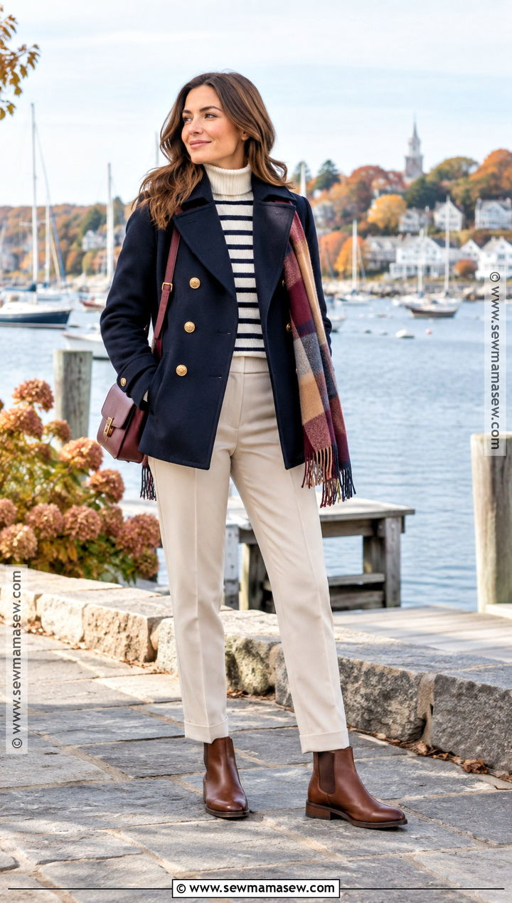 New England Peacoat Outfit - 15 Fall New England Outfits for Women
