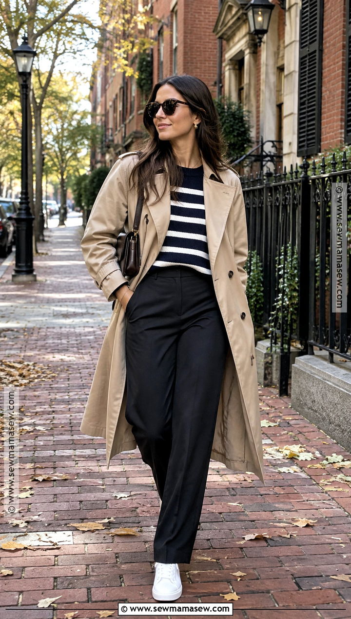 New England Trench Coat Outfit - 15 Fall New England Outfits for Women